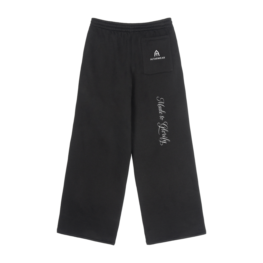 Fleece Drawstring Straight-Leg Sweatpants
