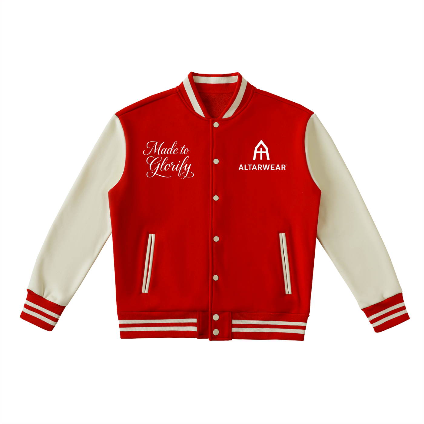 Two-Tone Fleeced Varsity Jacket